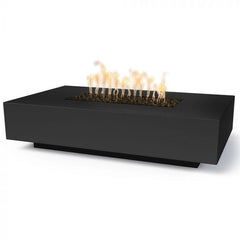 The Outdoor Plus Cabo Fire Pit Linear Black Finish with White Background