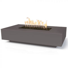 The Outdoor Plus Cabo Fire Pit Linear Chestnut Finish with White Background
