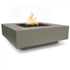 The Outdoor Plus Cabo Fire Pit Square Ash Finish with White Background