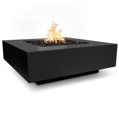 The Outdoor Plus Cabo Fire Pit Square Black Finish with White Background