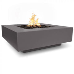The Outdoor Plus Cabo Fire Pit Square Chestnut Finish with White Background
