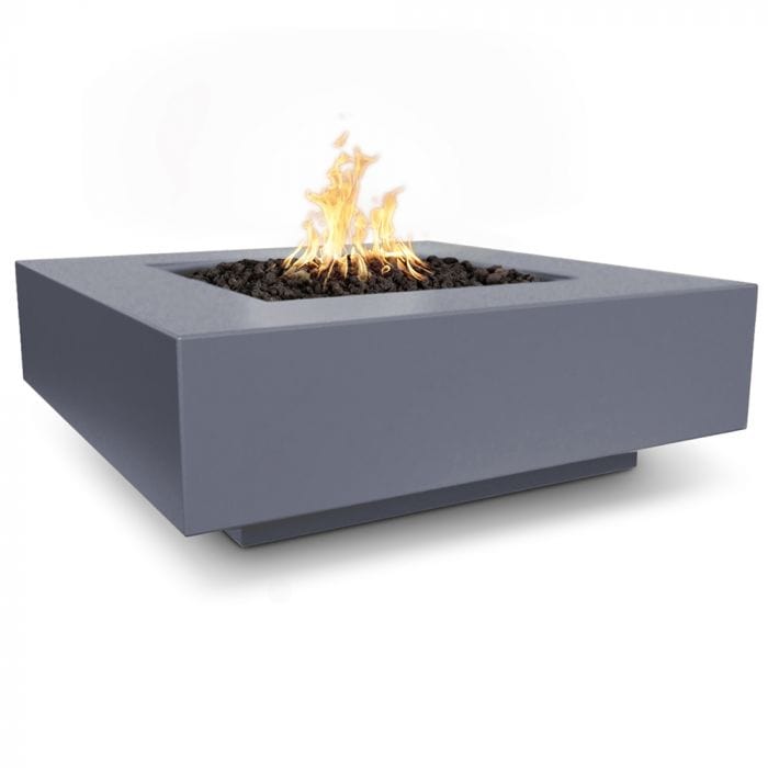 The Outdoor Plus Cabo Fire Pit Square Grey Finish with White Background