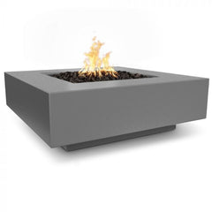 The Outdoor Plus Cabo Fire Pit Square Natural Grey Finish with White Background