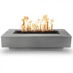 The Outdoor Plus Coronado Fire Pit Stainless Steel Finish with White Background