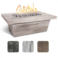 The Outdoor Plus Carson Fire Pit Wood Grain with 3 Different Finish