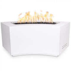 The Outdoor Plus Dixie Fire Pit Hammered Copper White Finish with White Background