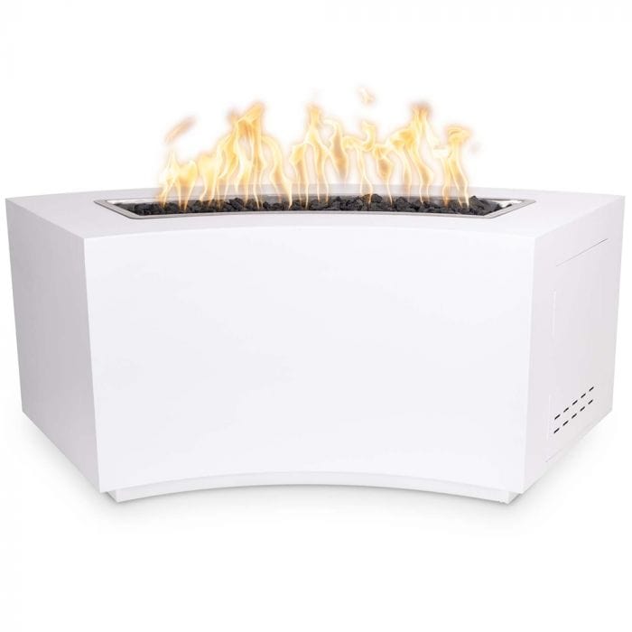 The Outdoor Plus Dixie Fire Pit Corten Steel White Finish with White Background