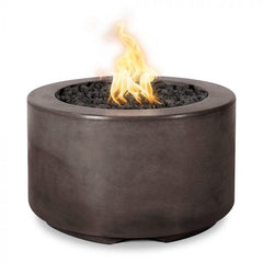 The Outdoor Plus 32x18-inch Florence Fire Pit Chestnut Finish with White Background