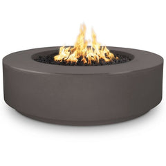 The Outdoor Plus 42x18-inch Florence Fire Pit Chestnut Finish with White Background
