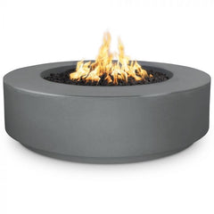 The Outdoor Plus 42x18-inch Florence Fire Pit Natural Grey Finish with White Background
