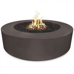 The Outdoor Plus 54x20-inch Florence Fire Pit Chestnut Finish with White Background