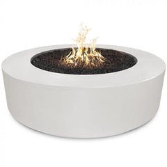 The Outdoor Plus 54x20-inch Florence Fire Pit Limestone Finish with White Background