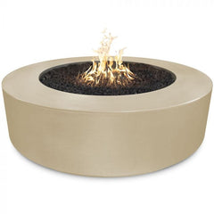 The Outdoor Plus 54x20-inch Florence Fire Pit Vanilla Finish with White Background