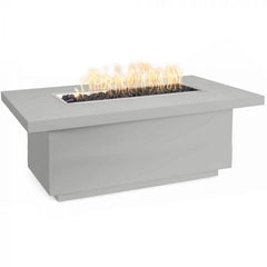 The Outdoor Plus 24-inch Tall Fire Pit Powder Coat Pewter Finish with White Background