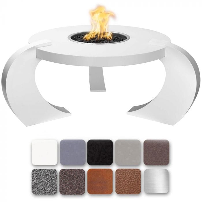 The Outdoor Plus Frisco Fire Pit Powder Coated White Finish with Different Finish Color