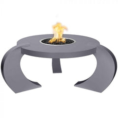 The Outdoor Plus Frisco Fire Pit Powder Coated Grey Finish with White Background
