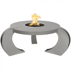 The Outdoor Plus Frisco Fire Pit Powder Coated Pewter Finish with White Background