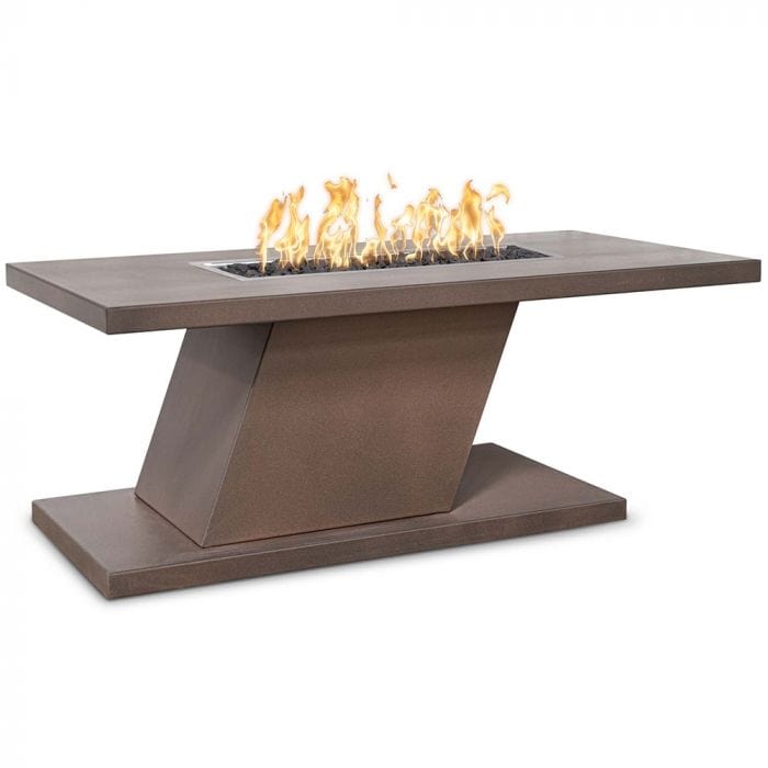 The Outdoor Plus 24-inch Imperial Tall Fire Pit Powder Coat Java Finish with White Background