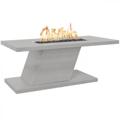 The Outdoor Plus 24-inch Imperial Tall Fire Pit Powder Coat Pewter Finish with White Background