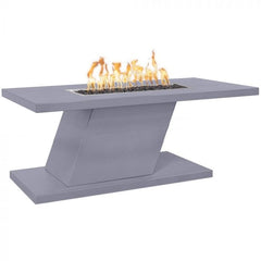 The Outdoor Plus 24-inch Imperial Tall Fire Pit Powder Coat Grey Finish with White Background