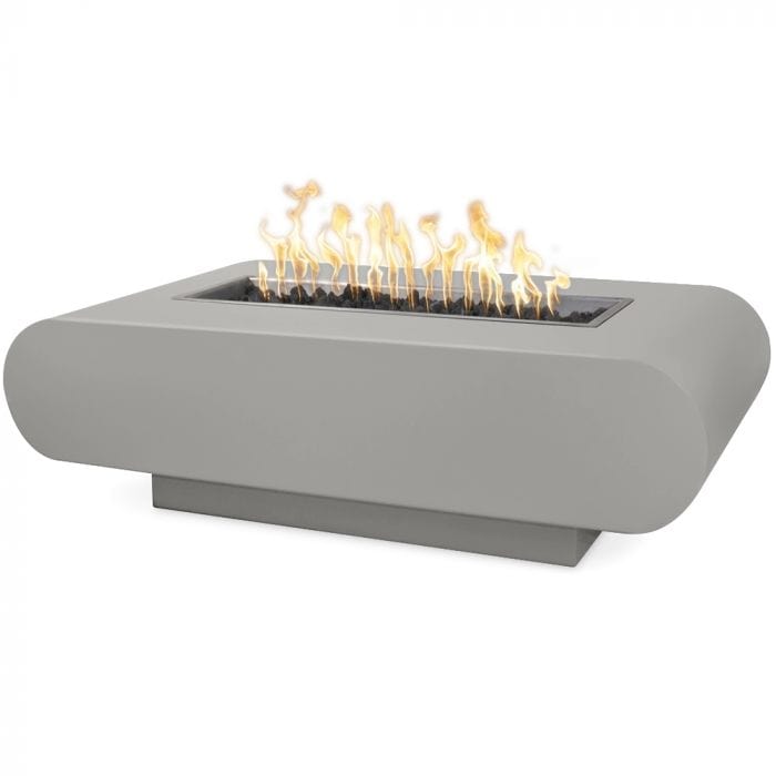 The Outdoor Plus La Jolla Fire Pit Pewter Finish with White Background