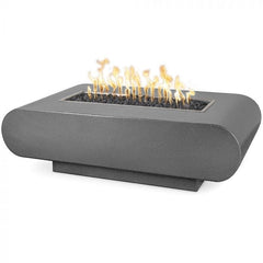 The Outdoor Plus La Jolla Fire Pit Silver Finish with White Background