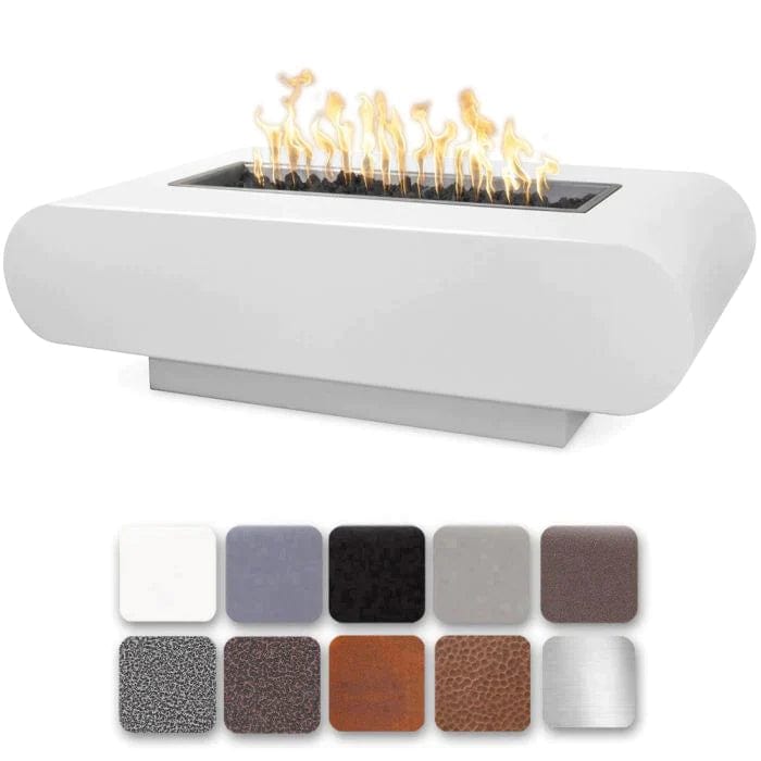 The Outdoor Plus La Jolla Fire Pit Hammered Copper White Finish with Different Color Finish