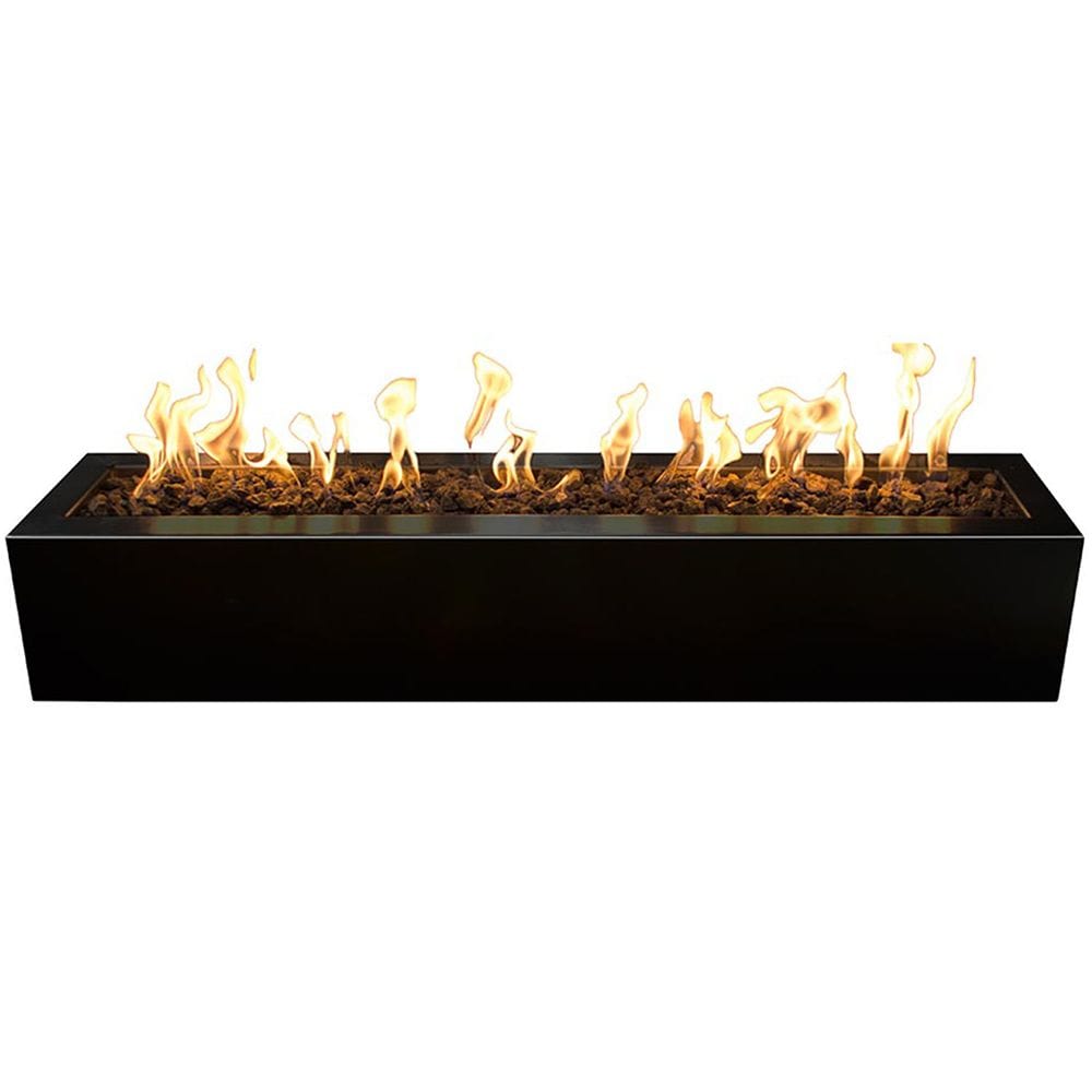 The Outdoor Plus Eaves Fire Pit Black Finish with White Background