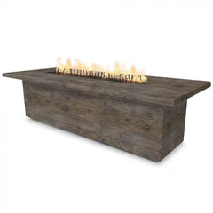 The Outdoor Plus Laguna Fire Pit Wood Grain Oak Finish with White Background