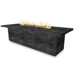 The Outdoor Plus Laguna Fire Pit Wood Grain Ebony Finish with White Background