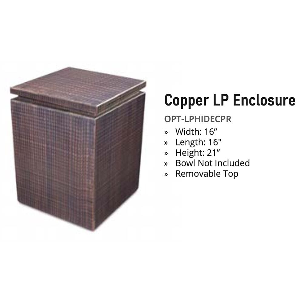 The Outdoor Plus Hammered Copper LP Enclosure with Height, Length and Width