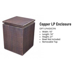 The Outdoor Plus Hammered Copper LP Enclosure with Height, Length and Width