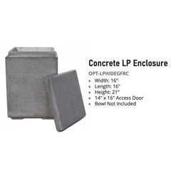 The Outdoor Plus Concrete LP Enclosure with Height, Length and Width