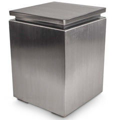 The Outdoor Plus Propane Tank Enclosure with Removable Top Stainless Steel in White Background