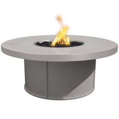 The Outdoor Plus Mabel Fire Table Pewter Finish with White Background