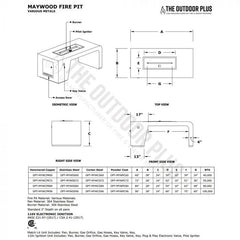 The Outdoor Plus Maywood Fire Pit Specification Drawing