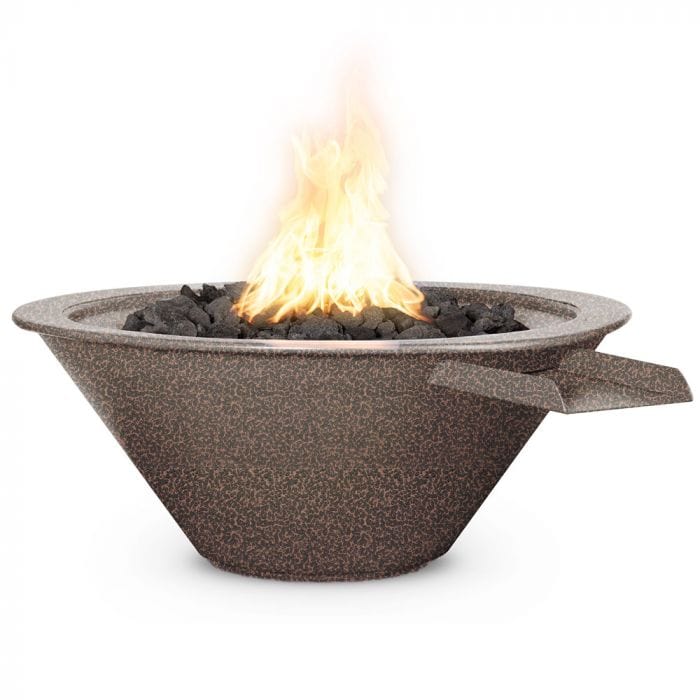 The Outdoor Plus Cazo Powder Coated Fire and Water Bowl Copper Veins Finish with White Background