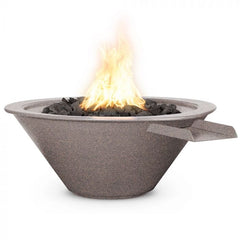 The Outdoor Plus Cazo Powder Coated Fire and Water Bowl Java Finish with White Background