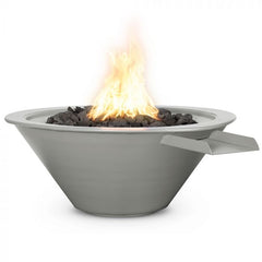 The Outdoor Plus Cazo Powder Coated Fire and Water Bowl Pewter Finish with White Background
