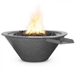 The Outdoor Plus Cazo Powder Coated Fire and Water Bowl Silver Finish with White Background