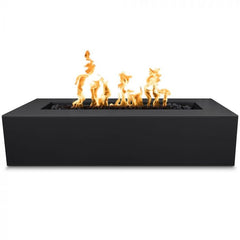 The Outdoor Plus Regal Concrete Fire Pit Black Finish in White Background