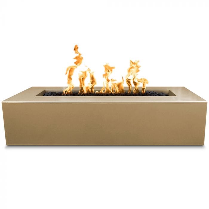 The Outdoor Plus Regal Concrete Fire Pit Brown Finish in White Background