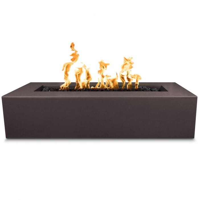The Outdoor Plus Regal Concrete Fire Pit Chestnut Finish in White Background