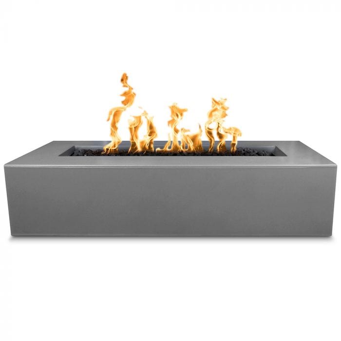 The Outdoor Plus Regal Concrete Fire Pit Natural Gray Finish in White Background