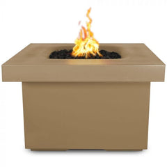 The Outdoor Plus 36x36-inch Ramona Fire Table Brown Finish with White Background