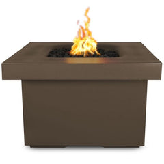 The Outdoor Plus 36x36-inch Ramona Fire Table Chocolate Finish with White Background