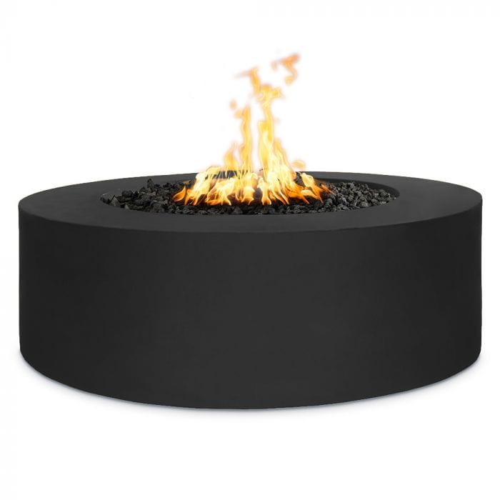 The Outdoor Plus 24-inch Tall Unity Fire Pit with Black Finish and White Background