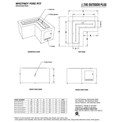 Whitney Fire Pit Specification Drawing