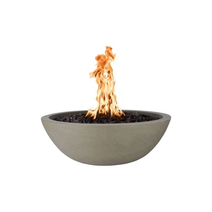 The Outdoor Plus Sedona GFRC Fire Bowl Ash Finish in White Background