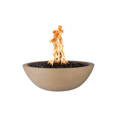 The Outdoor Plus Sedona GFRC Fire Bowl Brown Finish in White Background